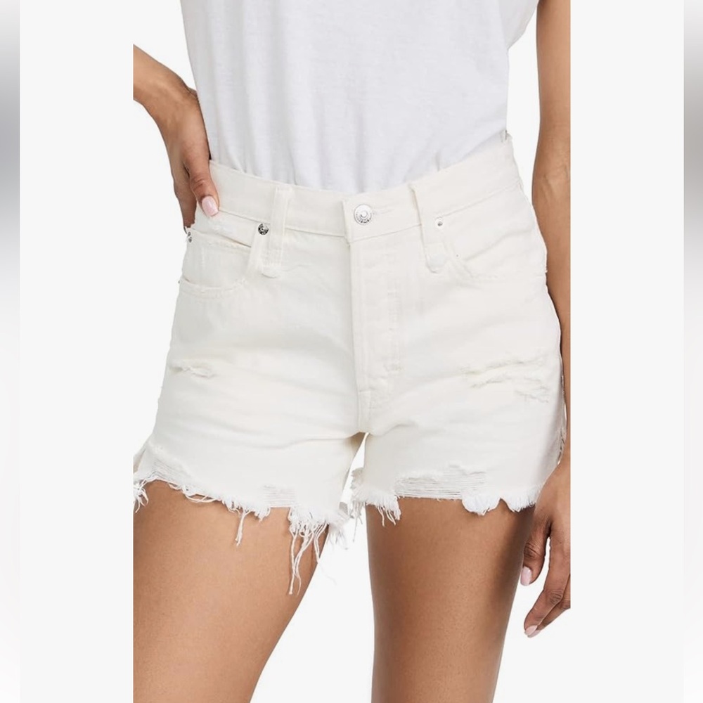 Free people Shorts White Jeans Loving good vibrations spring white size 28 new